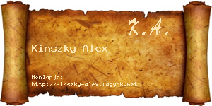 Kinszky Alex névjegykártya